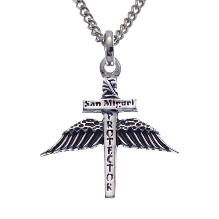 Colgante espada del Arcángel San Miguel en Plata 925 de 2,9 centímetros. - Imagen 2