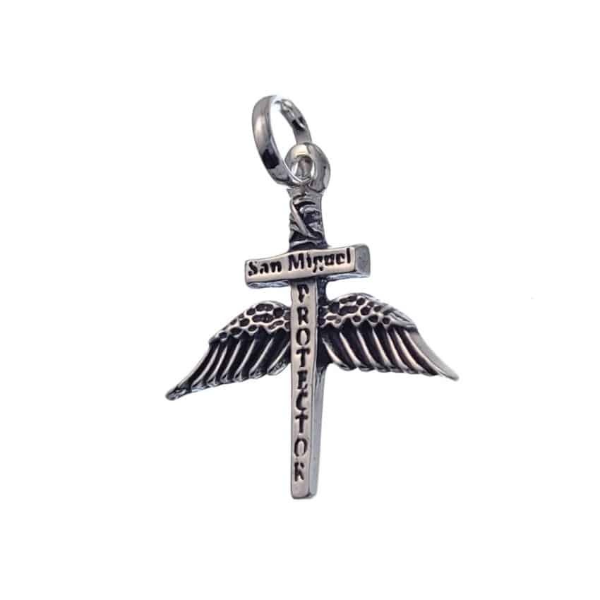 Colgante espada del Arcángel San Miguel en Plata 925 de 2,9 centímetros. - Imagen 4