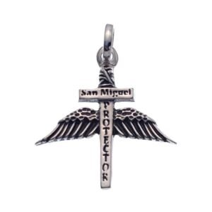 Colgante espada del Arcángel San Miguel en Plata 925 de 2,9 centímetros.