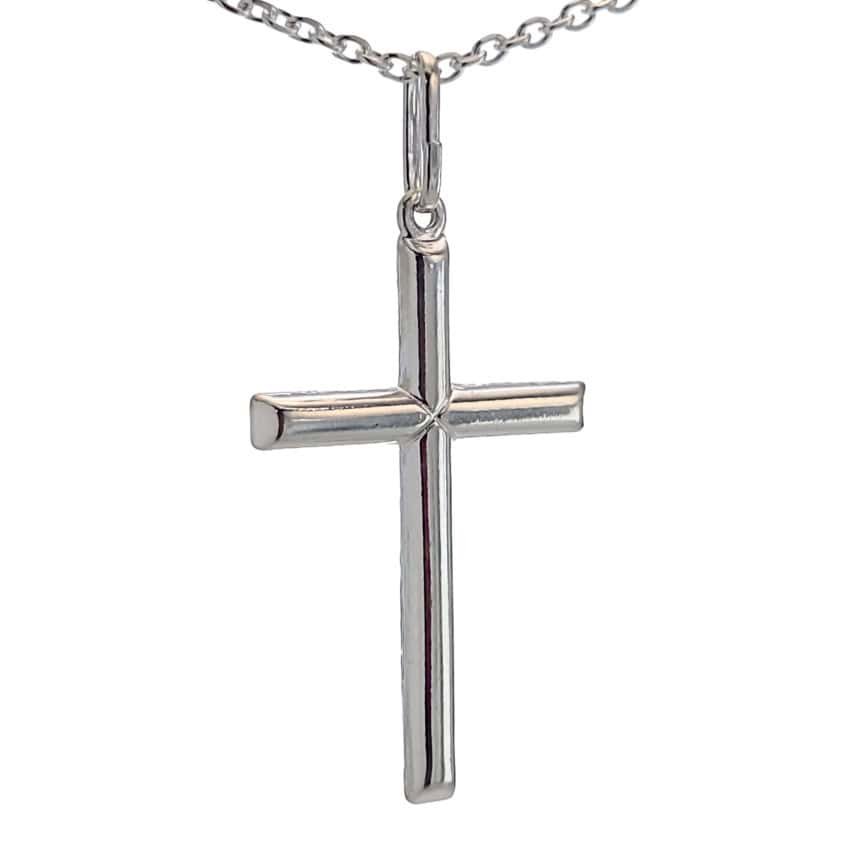 Colgante cruz lisa en plata 925 de 43 milímetros - Imagen 5